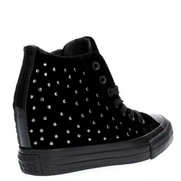 NWT Converse Chuck Wedges Black Velvet - Picture 3 of 8